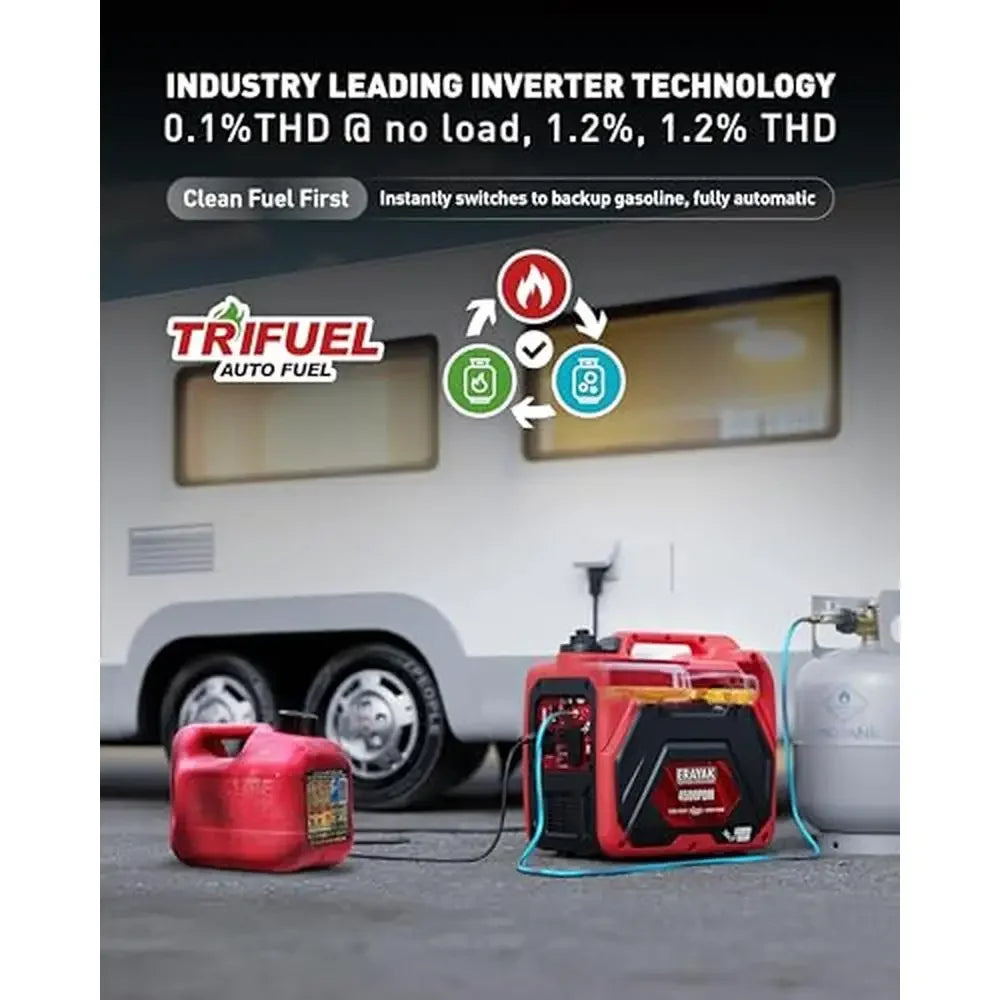 Tri-Fuel Inverter Generator 4500W