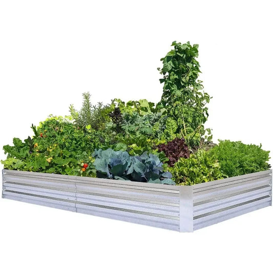Galvanized Raised Garden Beds, 8x4x1ft