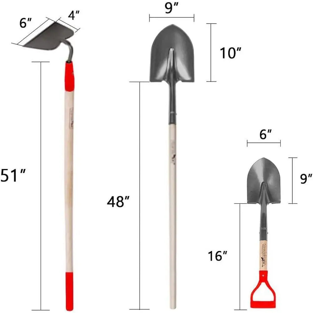 7-Piece Shovels Rakes Hoe Set