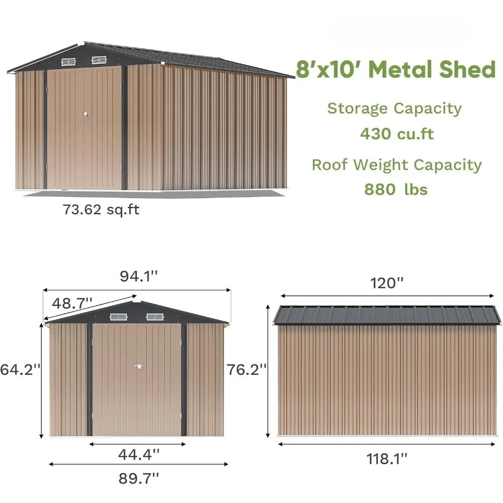 8x10 Feet Outdoor Storage Shed