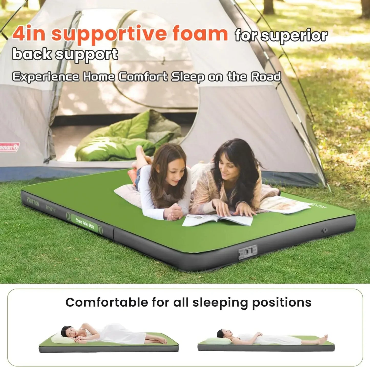 Inflating Sleeping Pad with Built-in Electric Pump