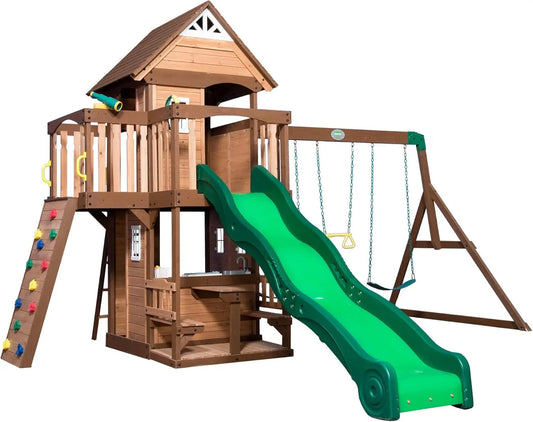 All Cedar Swing Set, Covered Upper Clubhouse,