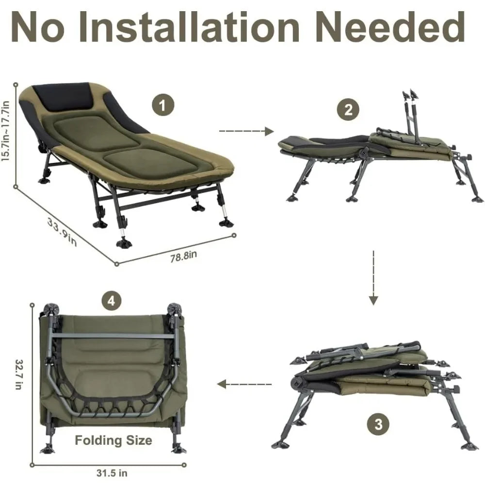 Adult Heavy-duty Folding Bed with Soft Cushion