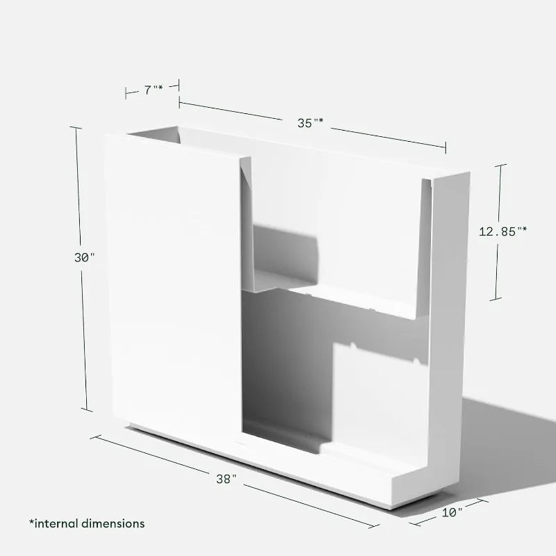 Planter - Tall Rectangular, Weather Resistant, Removable Insert Bucket