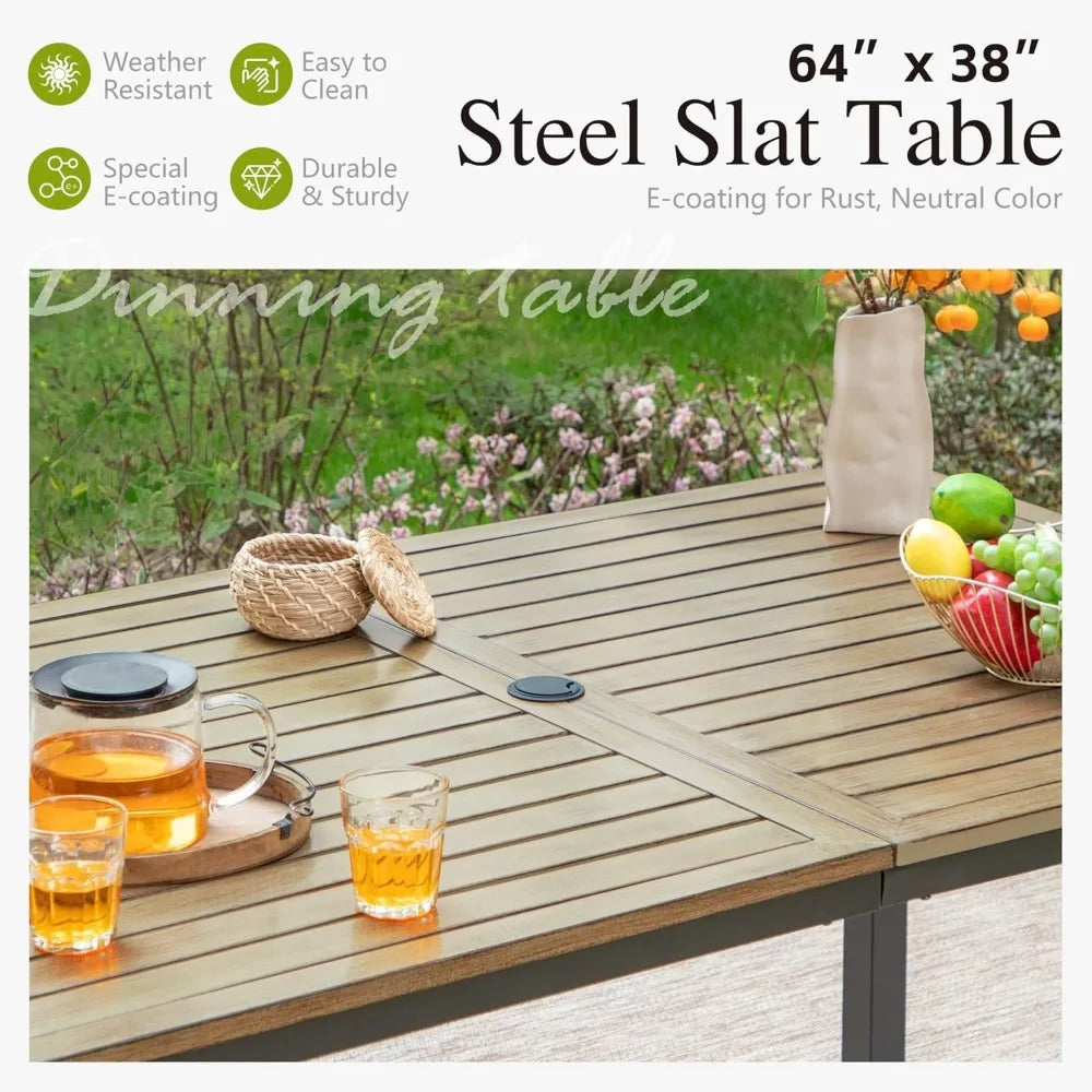 6-person Metal Outdoor Patio Dining Table