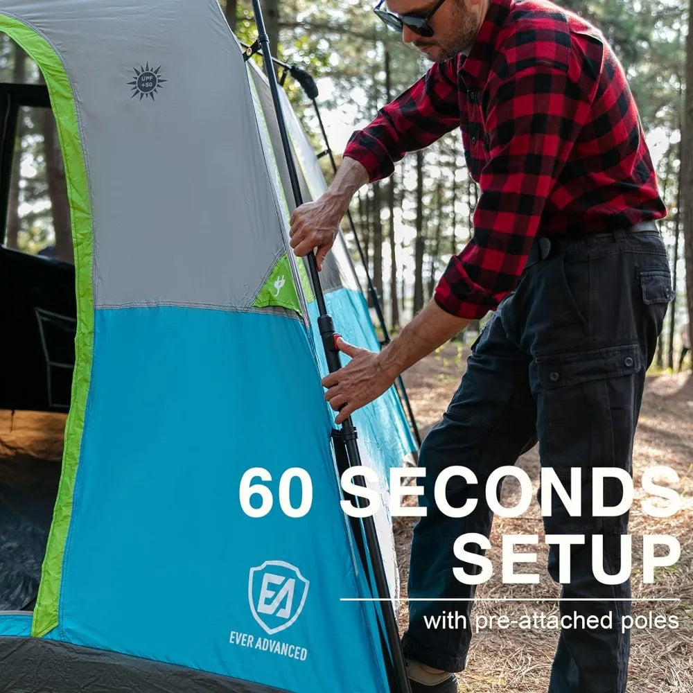 6 Person Blackout Cabin Tents for Family with Rainfly