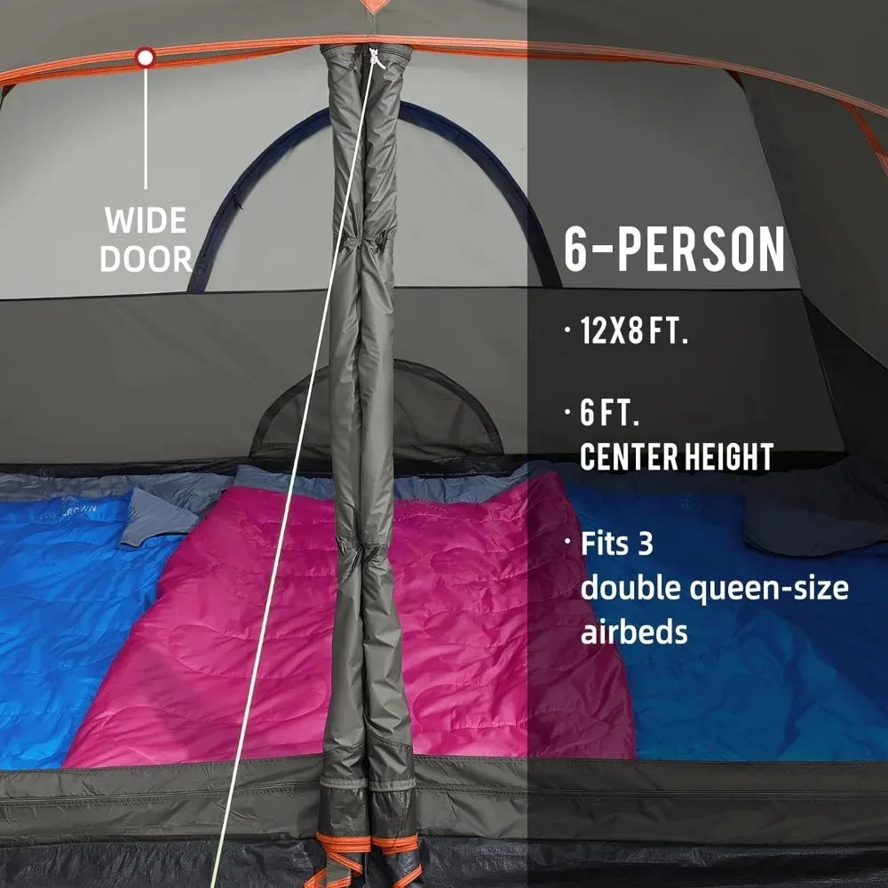 6 Person Tent, Waterproof Easy Setup