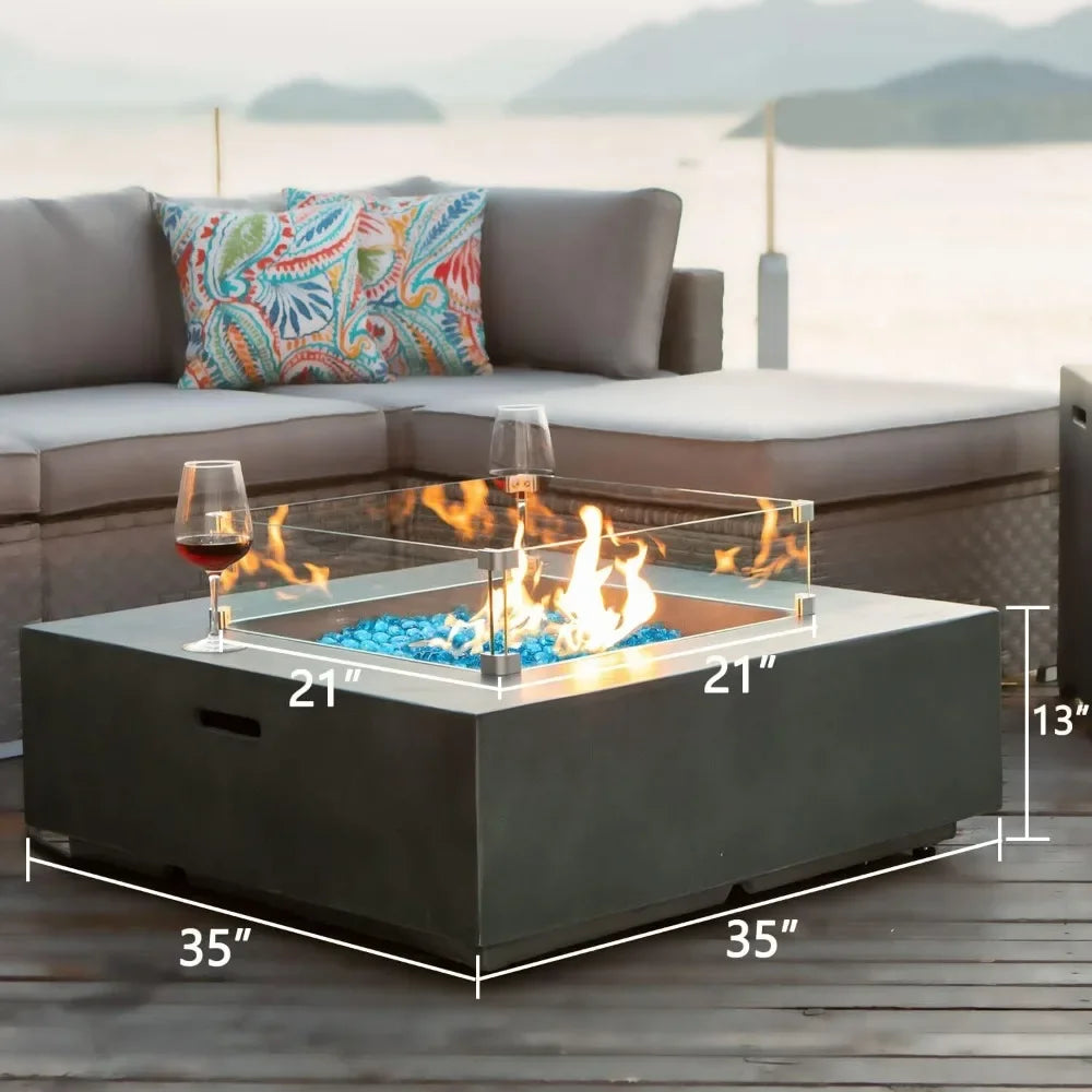 Propane Fire Pit Table w/50,000 BTU Stainless Steel Burner