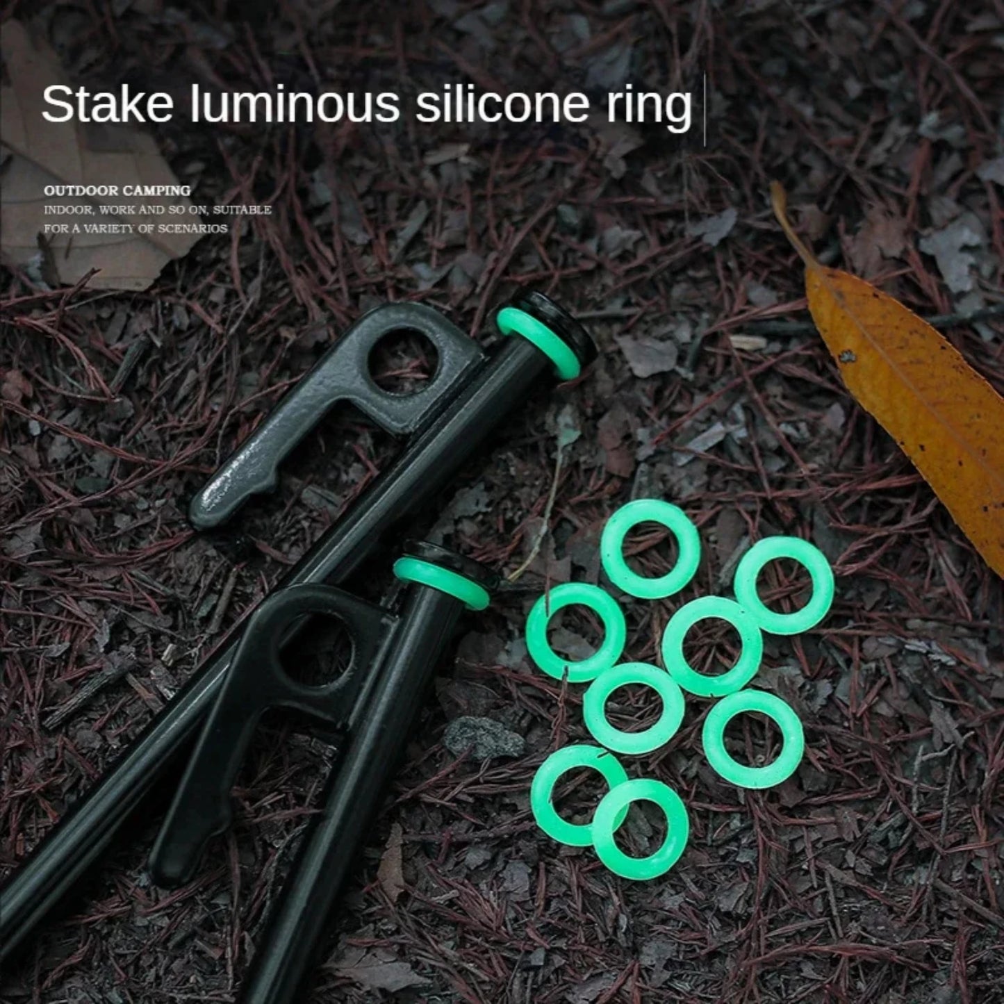 Luminous Multifunctional Silicone Tent Stake Rings