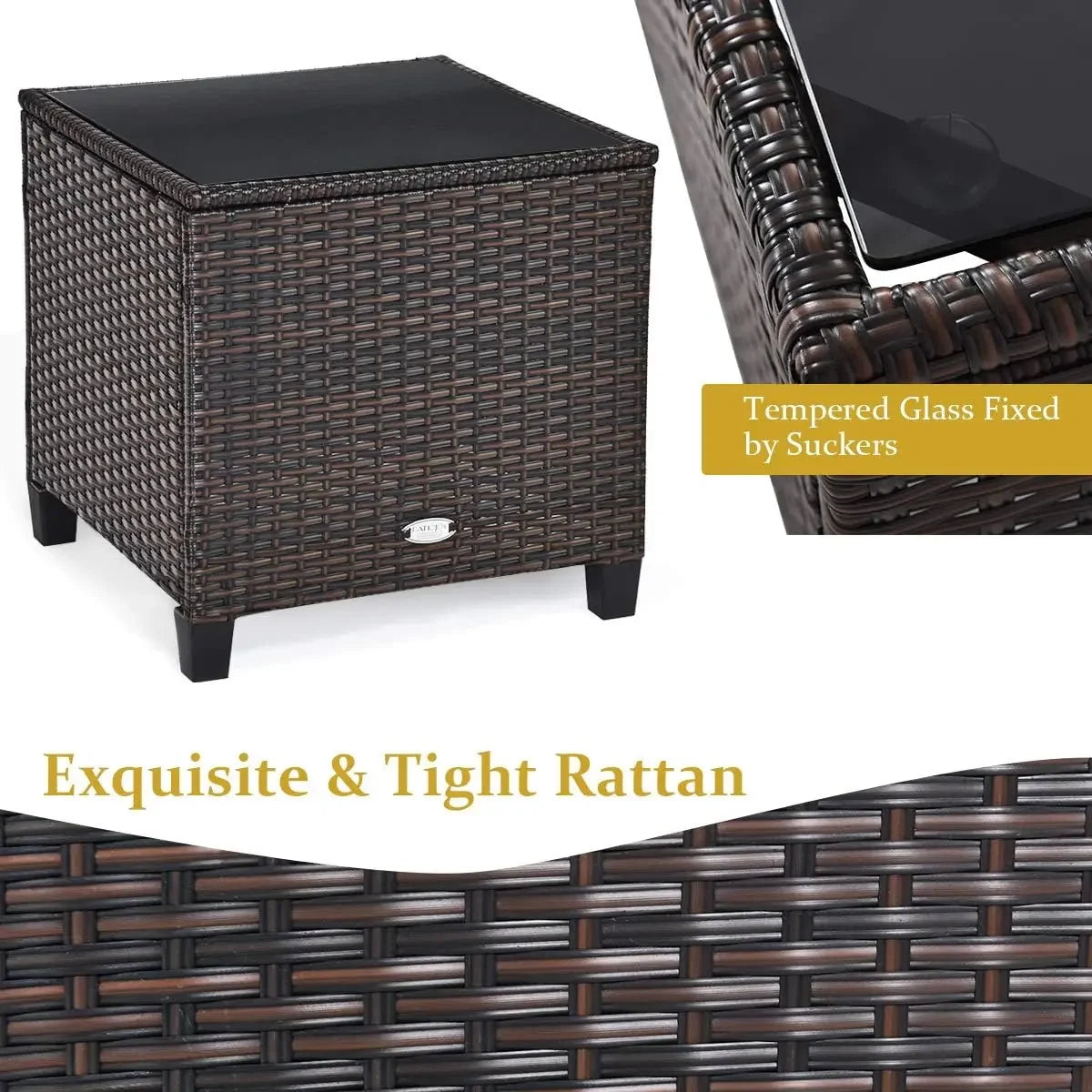 Rattan Wicker Outdoor Sofa Set w/Washable Cushion