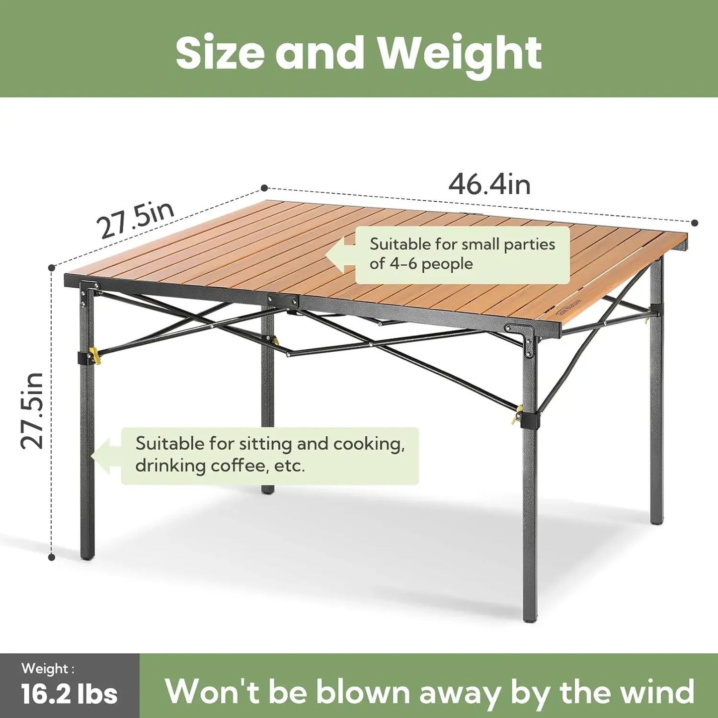 Lightweight Foldable  4-6 Person Portable Camp Table