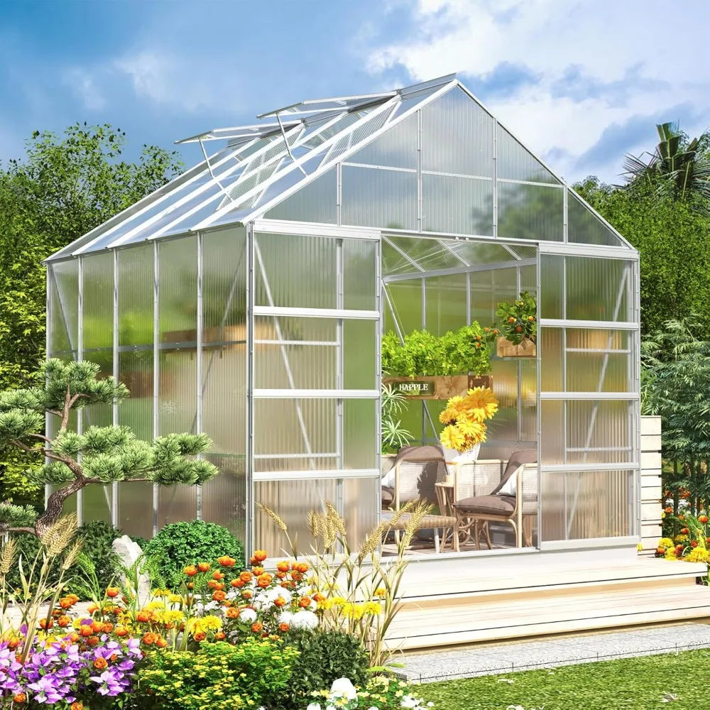 10' x 16' Outdoor Aluminum Greenhouse