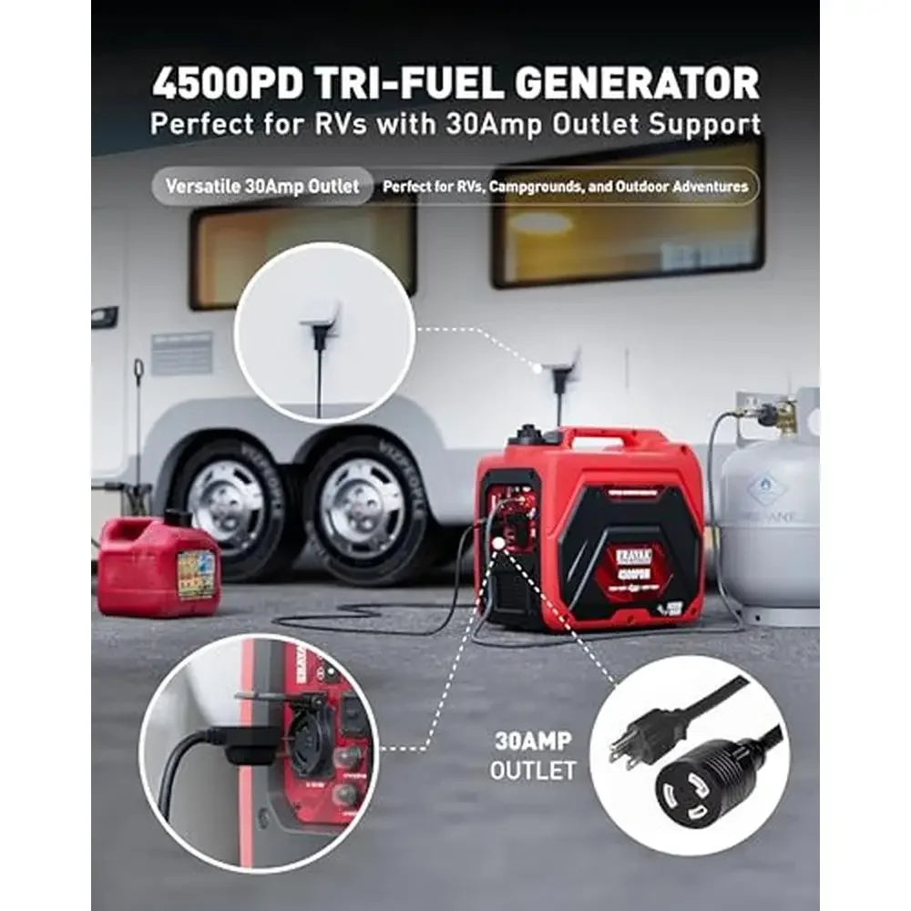 Tri-Fuel Inverter Generator 4500W