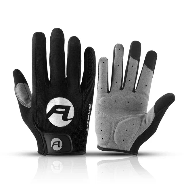 Men/Women Summer Full Finger Cycling Gloves-Black