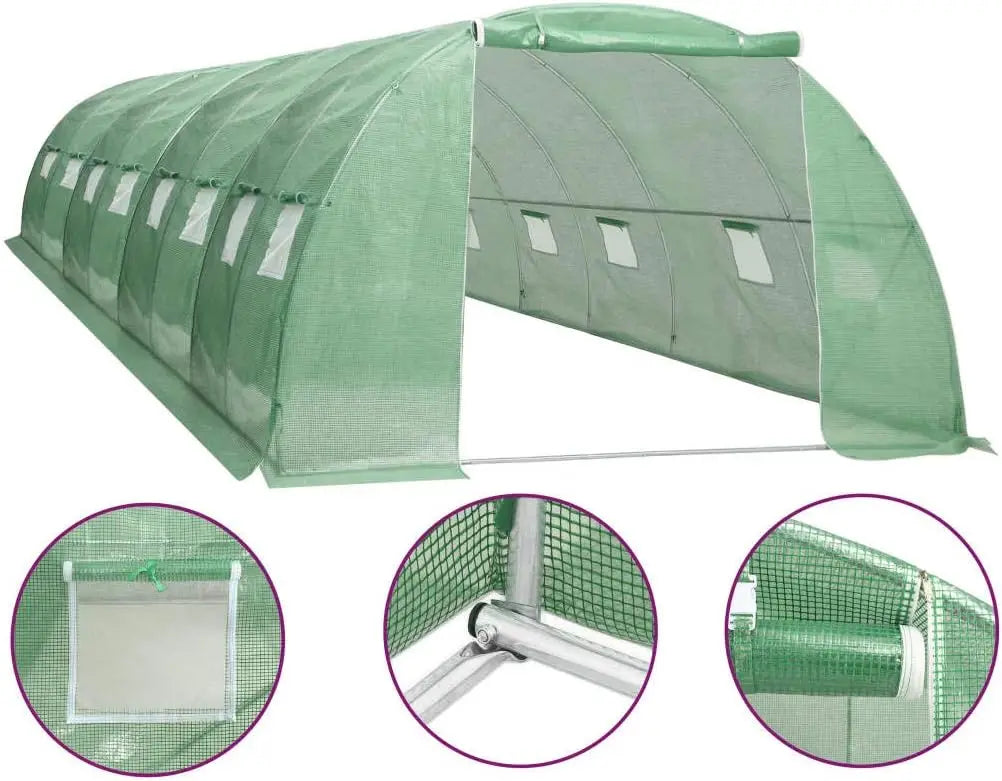 Greenhouse with Steel Foundation Multi Sizes 315"L x 157.5"W x 78.7"H