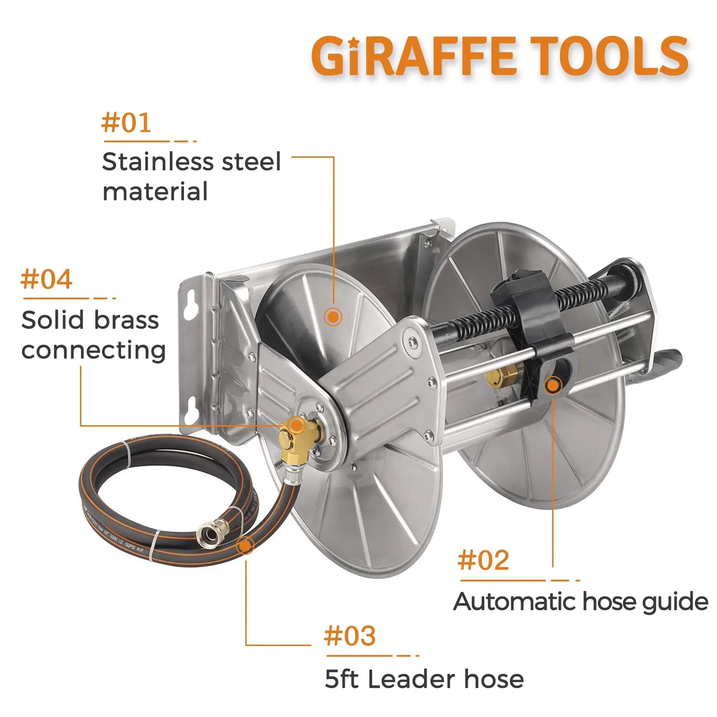 Stainless Steel Garden Hose Reel