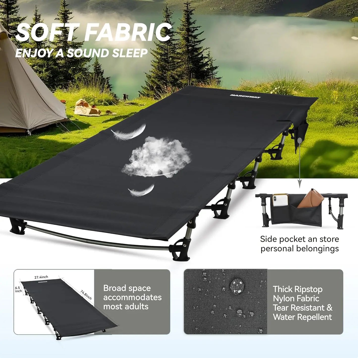 Ultralight Folding Tent Camping Cot Bed