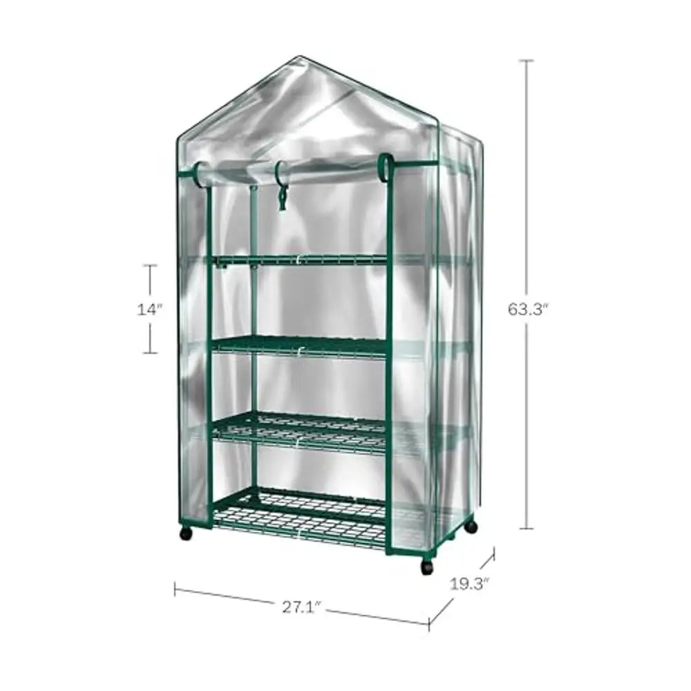 Mini Greenhouse with Locking Wheels and PVC Cover