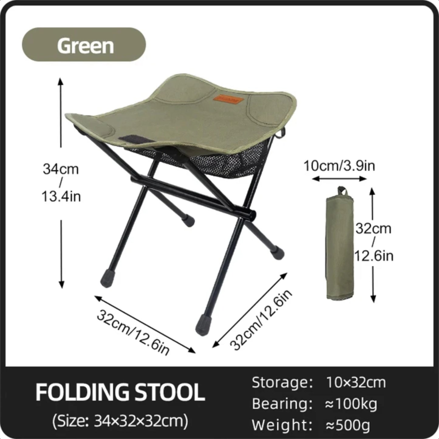 Outdoor Portable Folding Stool Aluminum Alloy Minin  Chair Camping Fishing Chair Picnic Lightweight