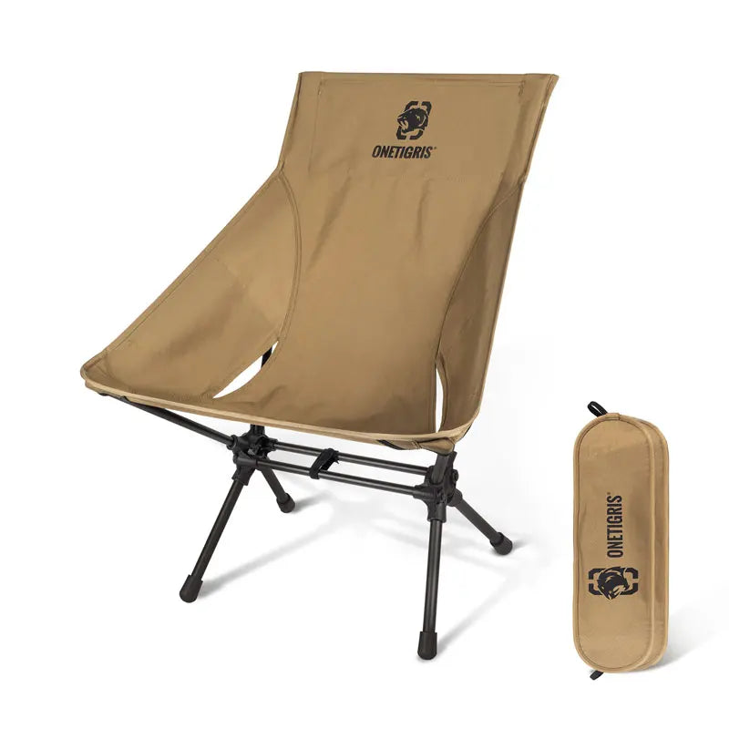 OneTigris Portable Camping Chairs Outdoor High Back Chair For Fishing Trekking BBQ Parties Gardening Indoor Use