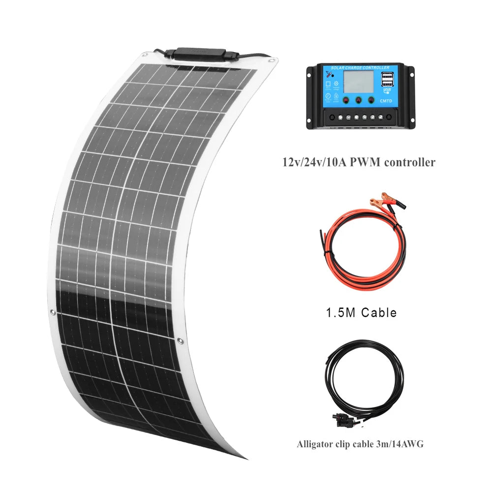 Flexible Solar Panel kit 50 Watt  PV Module 100 Watt 12V 24V