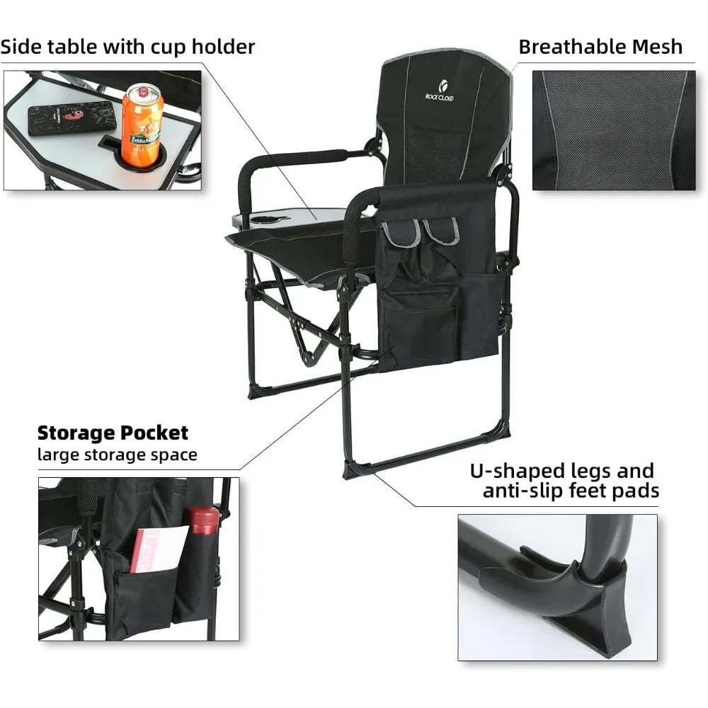 Folding Camping Chair w/Side Table