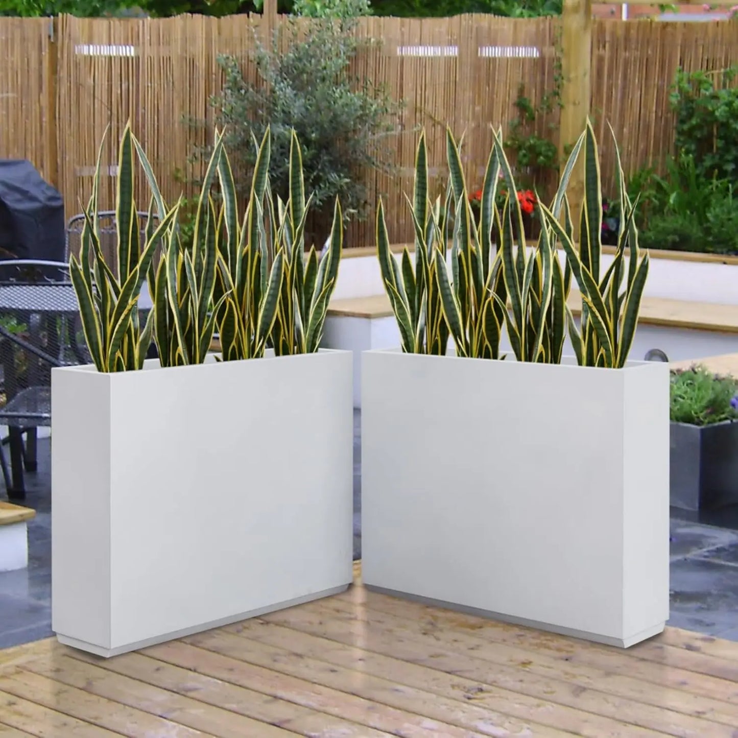 Metallic Heavy Planter for Outdoor Plants 38Lx10Wx30H