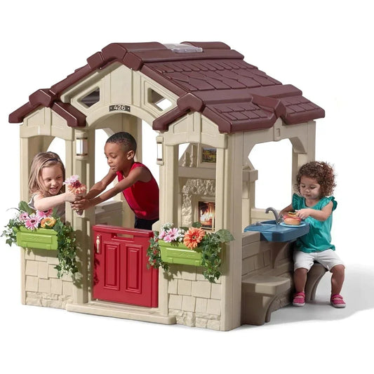 Charming Cottage Kids Playhouse, Indoor/Outdoor Toddlers 2+
