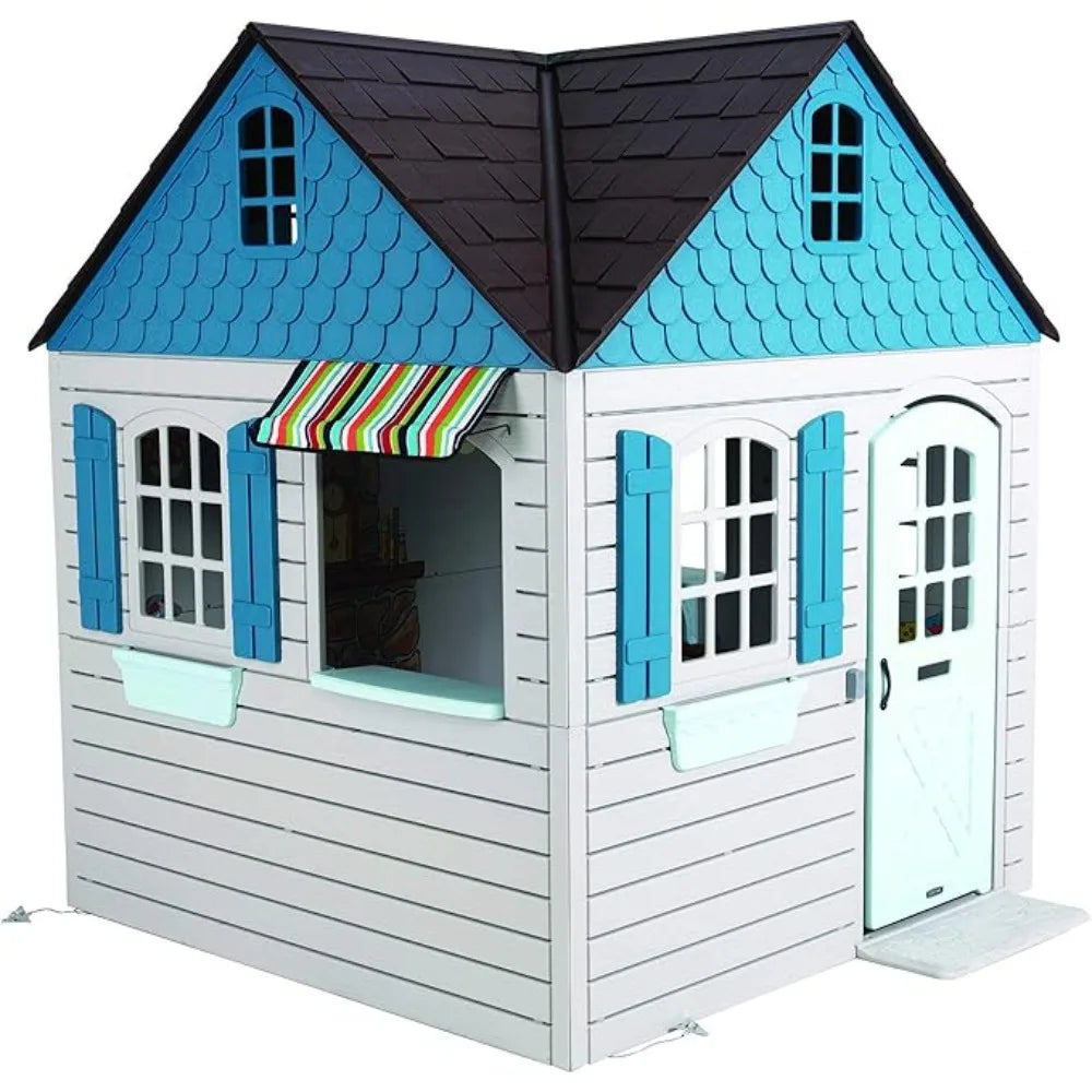 Heavy Duty Plastic Outdoor Playhouse, 6ft X 6ft X 7 Ft Tall