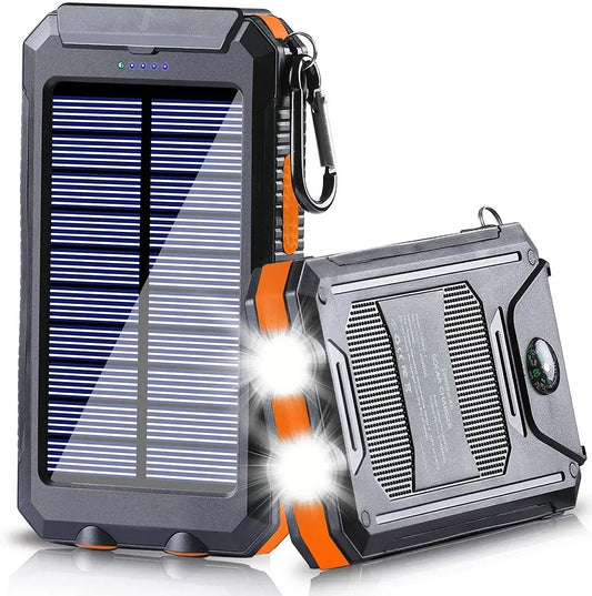 Camping Equipment Solar Power Charger Bank with LED Flashlights