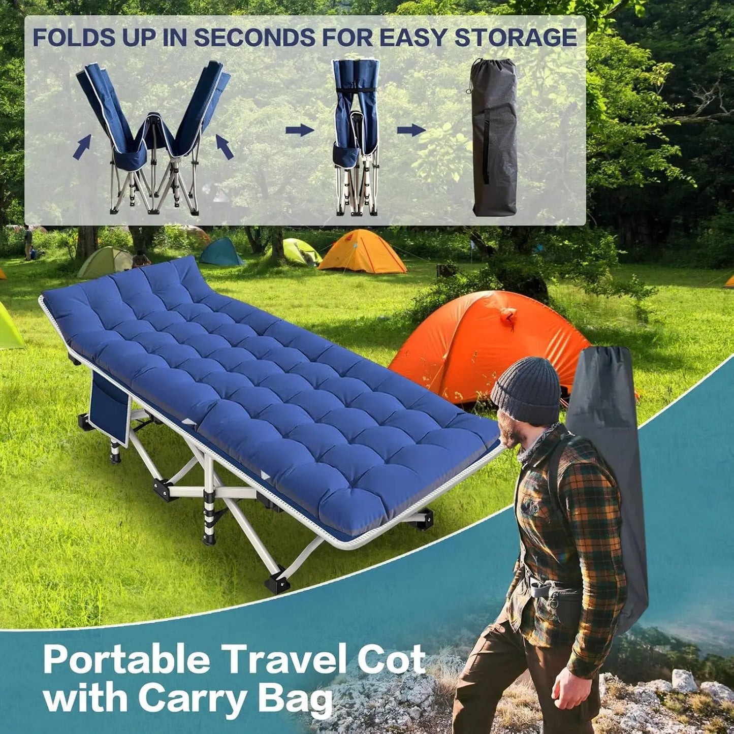 Camping Cot with Mattress