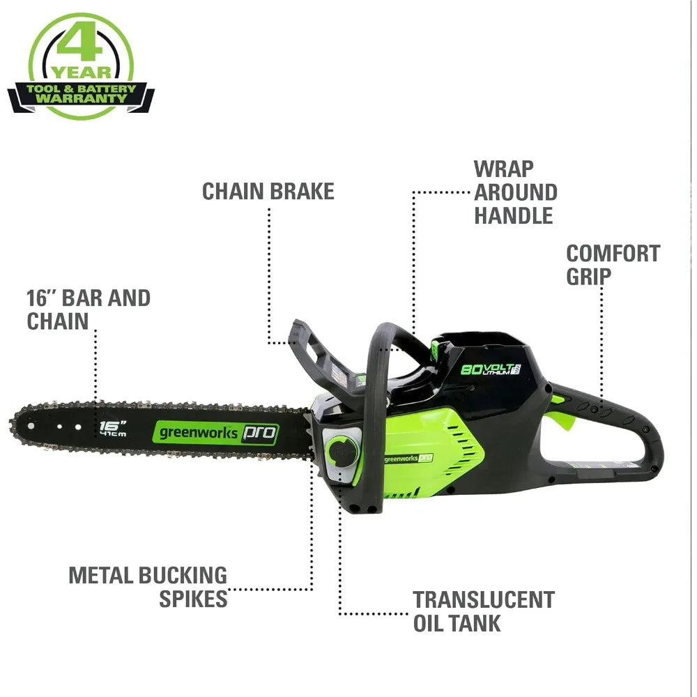 80V 16" Brushless Cordless Chainsaw