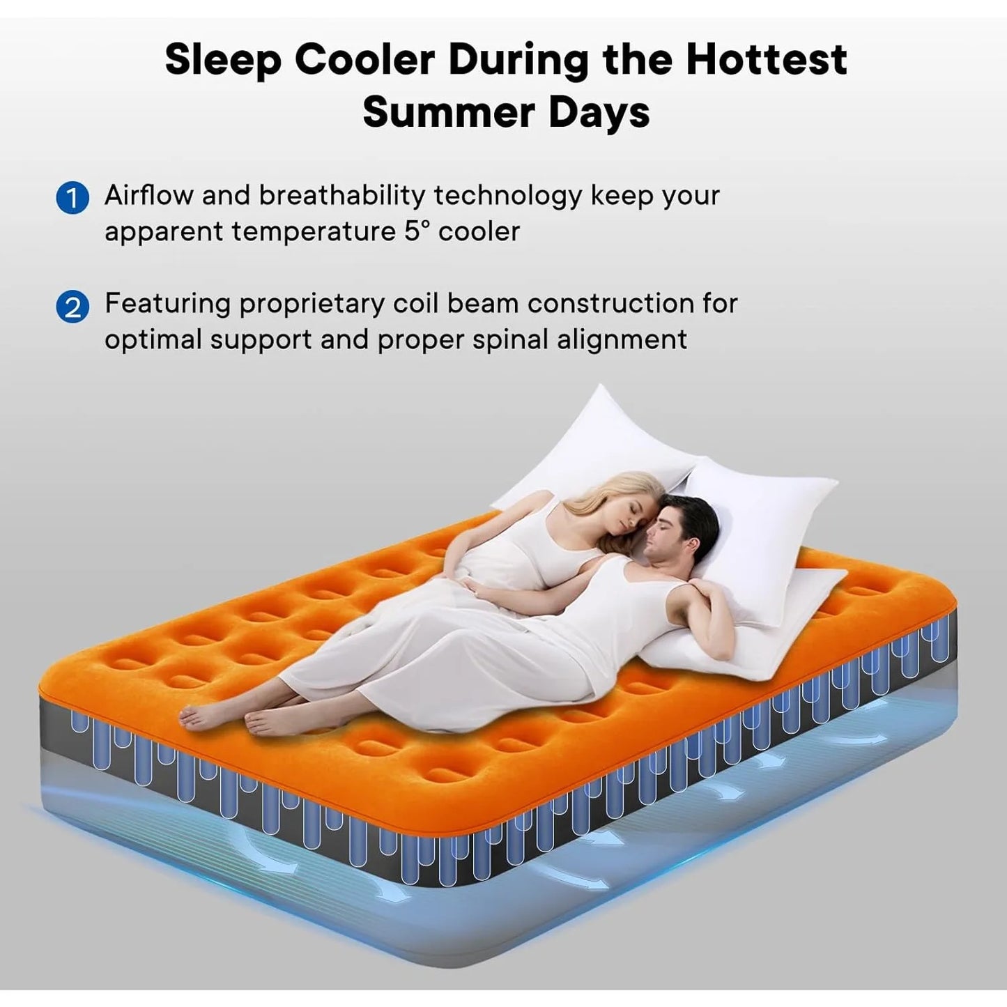 Air Mattress with Built-in USB Rechargeable Pump