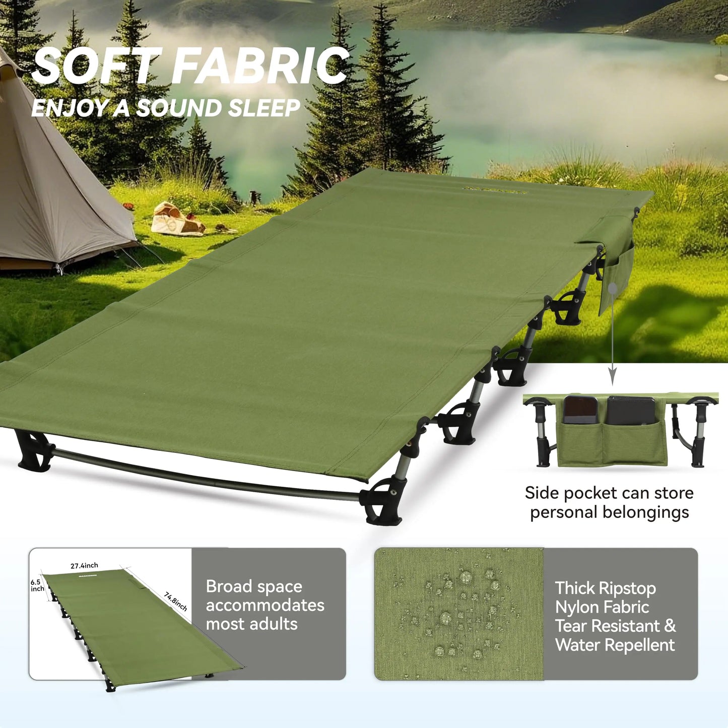 Ultralight Folding Cot Bed