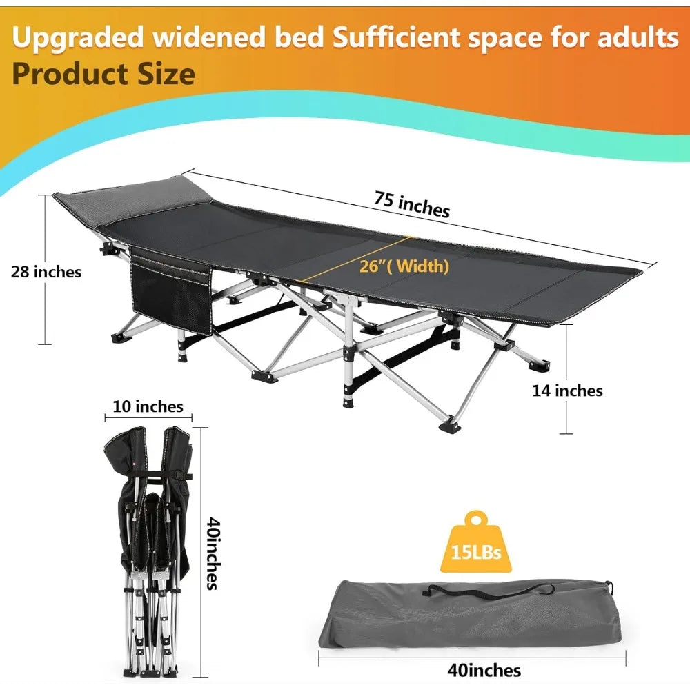 Camping Bed, Lightweight, Heavy-duty Adult