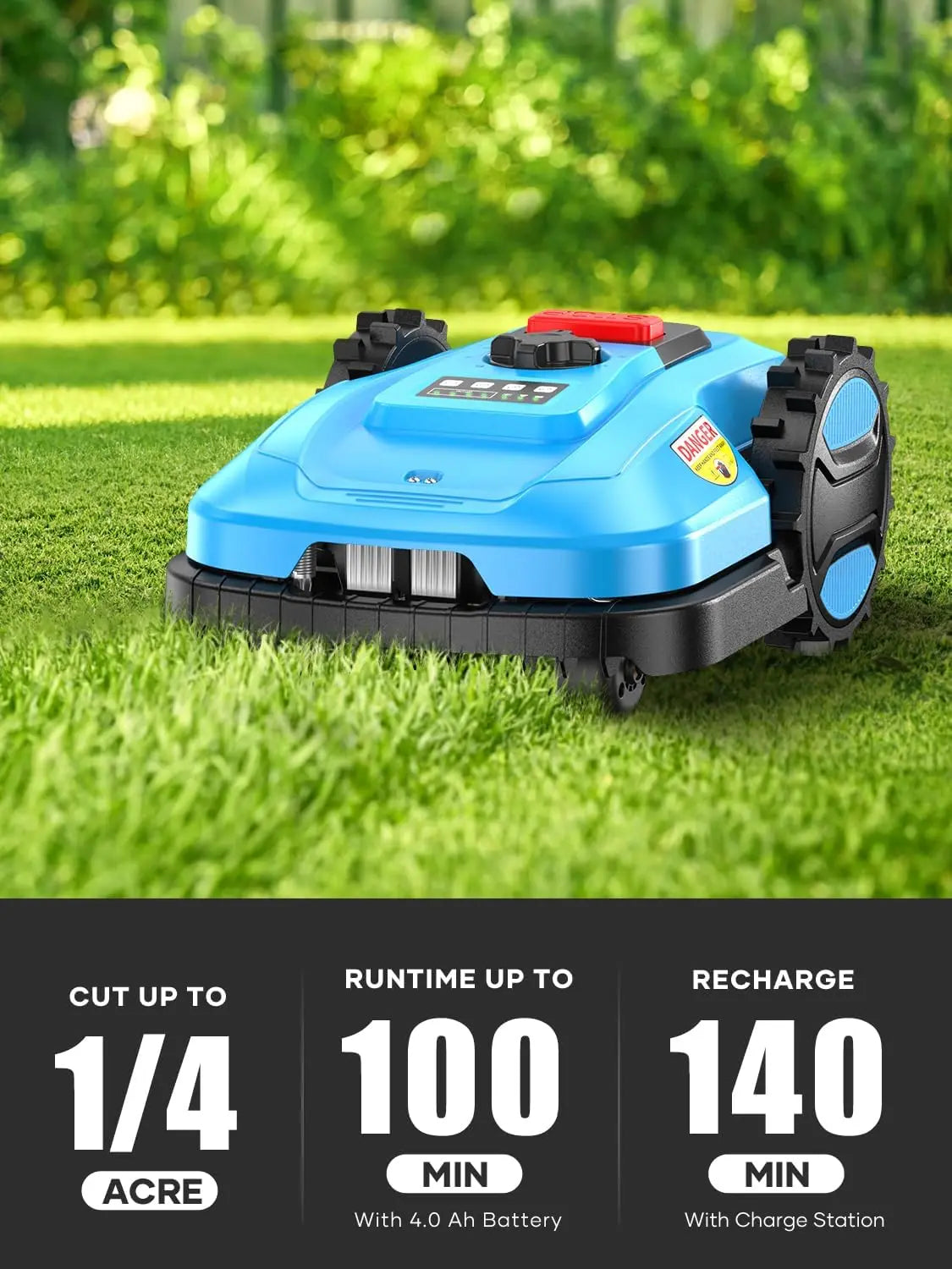 Automatic Robotic Lawn Mower 1/4 Acre 20V