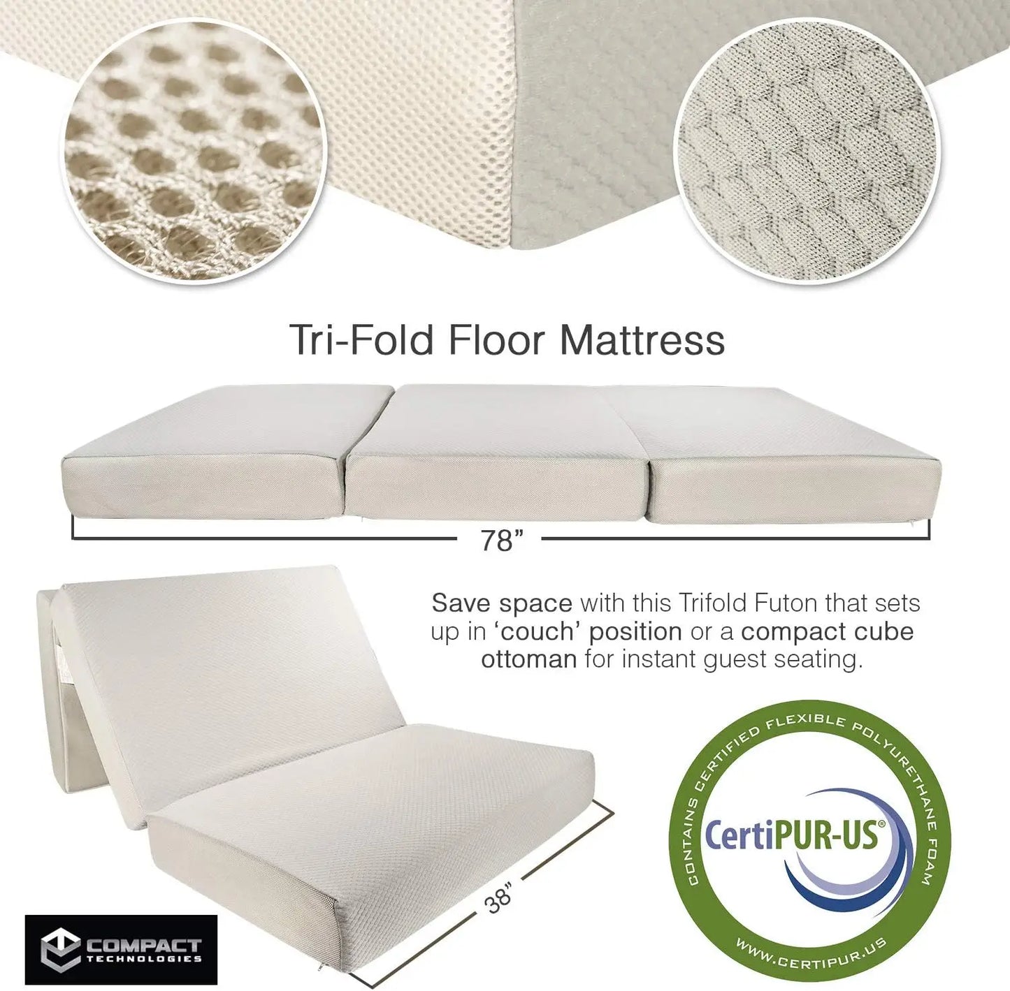 Mattress - Folding Memory Foam