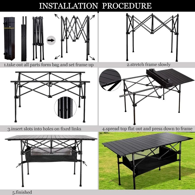 Heavy Duty, Aluminum, Folding Camping Table