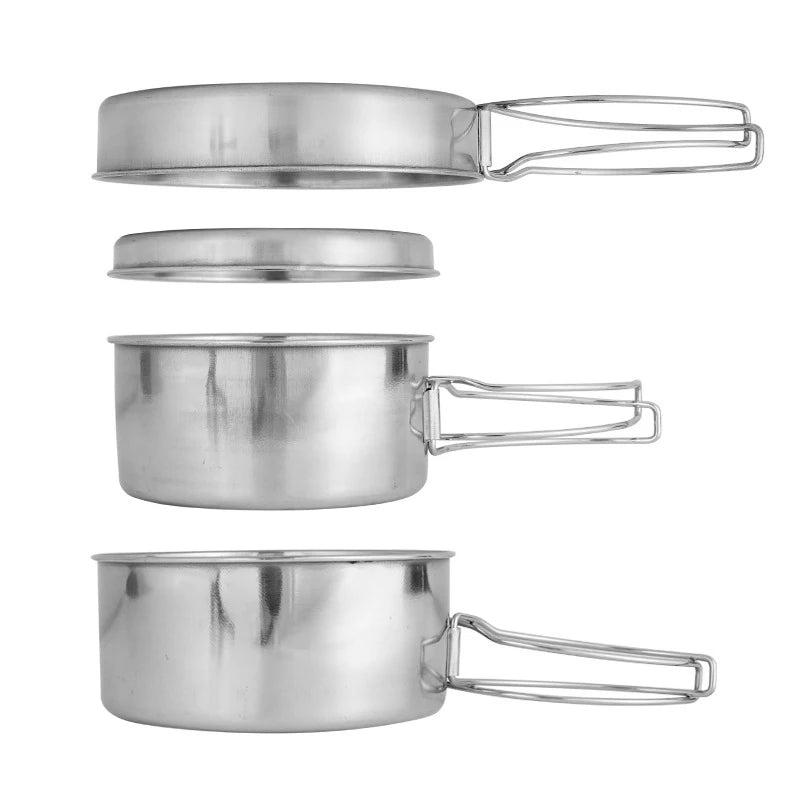 Outdoor Stainless-Steel Camping Cookware Set