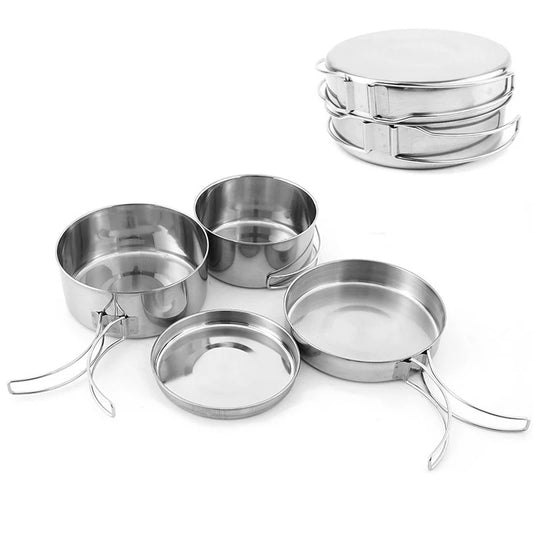 Outdoor Stainless-Steel Camping Cookware Set