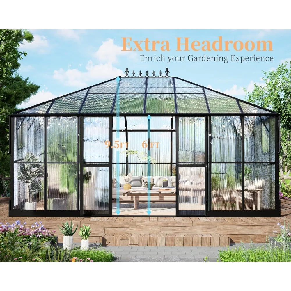 16x12x9.5 FT Pavilion Styled Greenhouse Kit