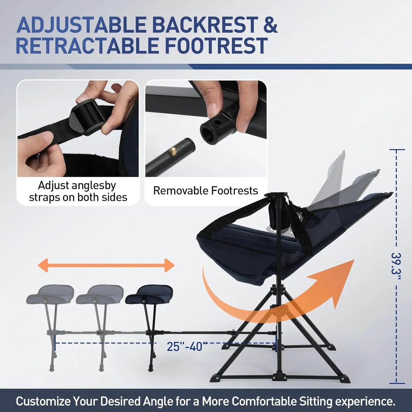 Hammock Camping Chair with Retractable Footrest