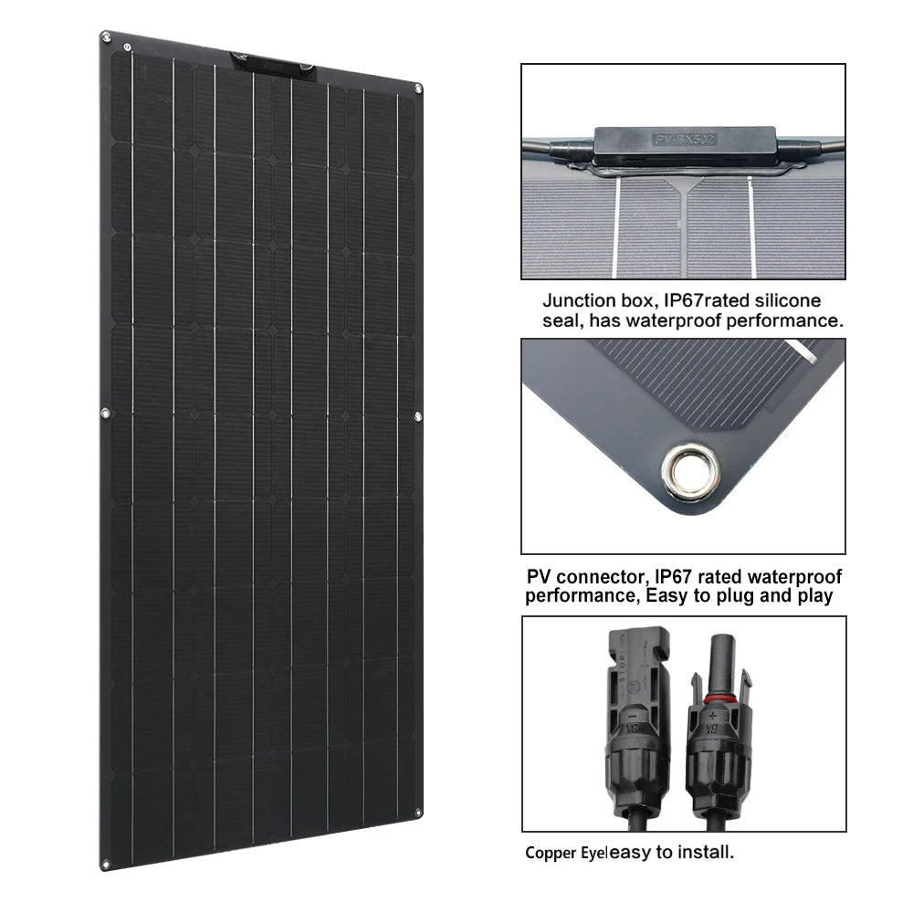 120W 18V flexible  solar panels 240W RV 12v Battery solar power generators