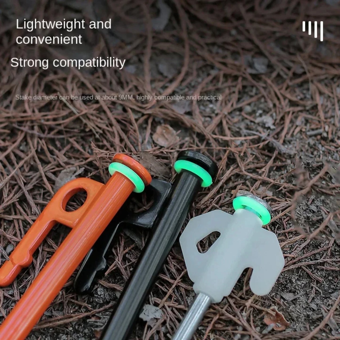 Luminous Multifunctional Silicone Tent Stake Rings