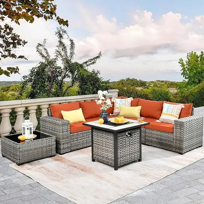 Modular Wicker Patio Sectional Furniture Set