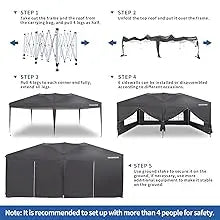 Canopy Tent 10'x20', with 6 Removable Sidewalls,