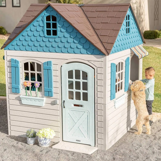 Heavy Duty Plastic Outdoor Playhouse, 6ft X 6ft X 7 Ft Tall