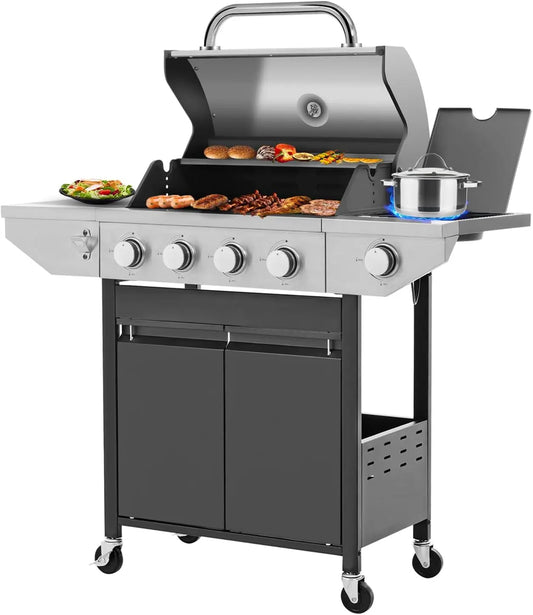 Propane Gas Grill with Side Burner