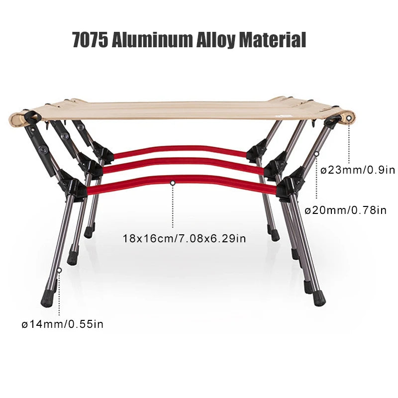 Ultralight Camping Cot with Leg Extenders / Folding Bed