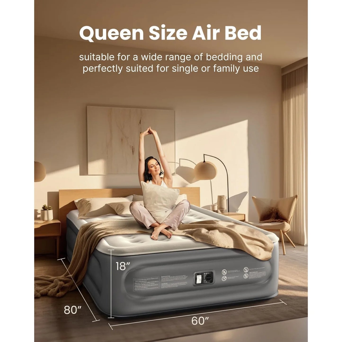 Queen Air Mattress with Built in Pump,